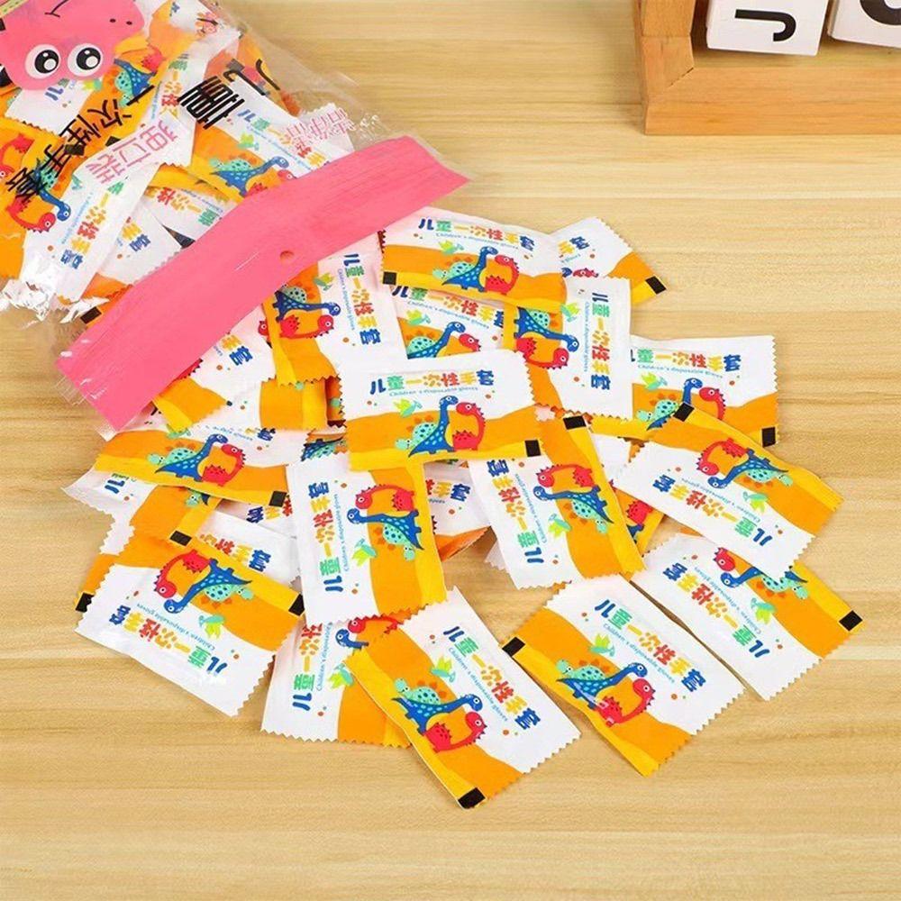 100 шт. Перчатки детские пищевые прозрачные перчатки для малышей перчатки с мультяшной росписью 3-12 лет