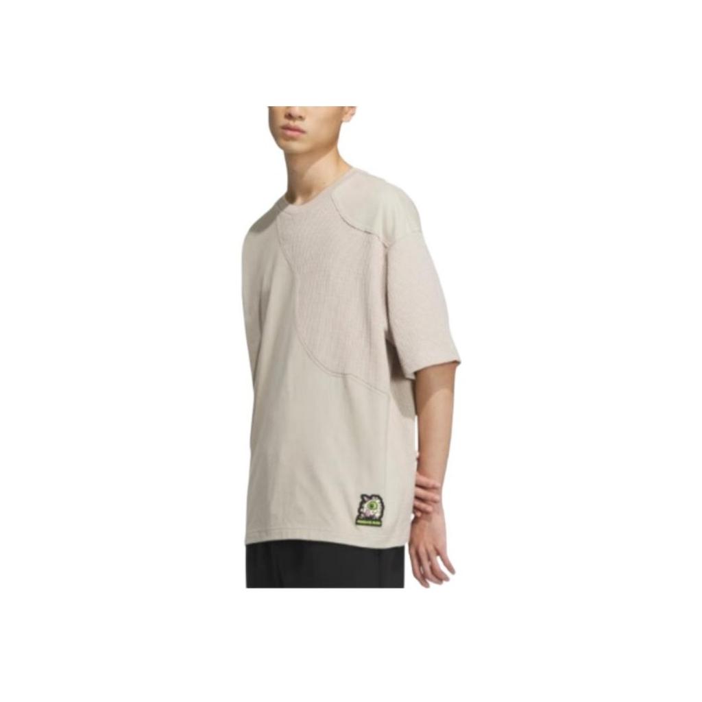 Adidas Футболка Neo Solid Color Crew Neck Casual Short Sleeve Unisex Tops Beige IK5185