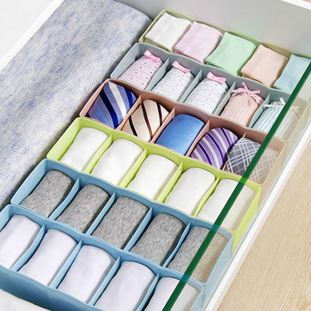Sagit 5,Cells,Plastic,Organizer,Storage,Box,Tie,Bra,Socks,Drawer,Cosmetic,Divider,Tidy