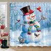 Рождественский снеговик занавеска для душа Рождественская елка Зимний снег Рождественский подарок Полиэстер занавески для душа Декор для ванной комнаты с крючками