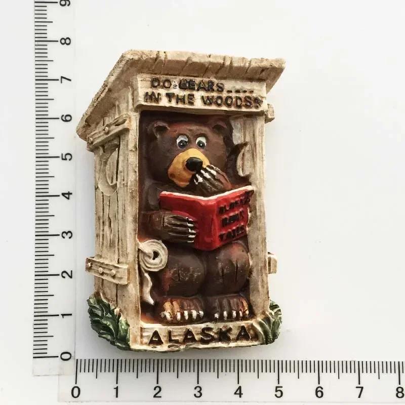 США Аляска Медведь Kawaii Магниты на холодильник Туристический сувенир Британский Канада Медведь Холодильник Магнитные наклейки Милый магнит Декор Подарок