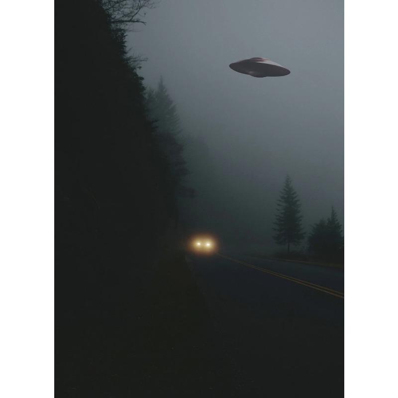 Постер НЛО «Черная ночь» Холст Живопись Принты Инопланетная Летающая тарелка Арестовывает Людей Странная Стена Домашнее украшение Cuadros