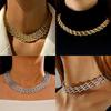 Hip Hop Exaggerated Heavy Metal Thick Chain Necklace Simple Hollow Mesh Alloy Collarbone Chain