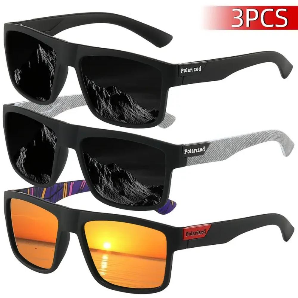 3PCS New Polarized Glasses Men Women Fishing Glasses Sun Goggles Camping Hiking Driving Eyewear Sport Sunglasses