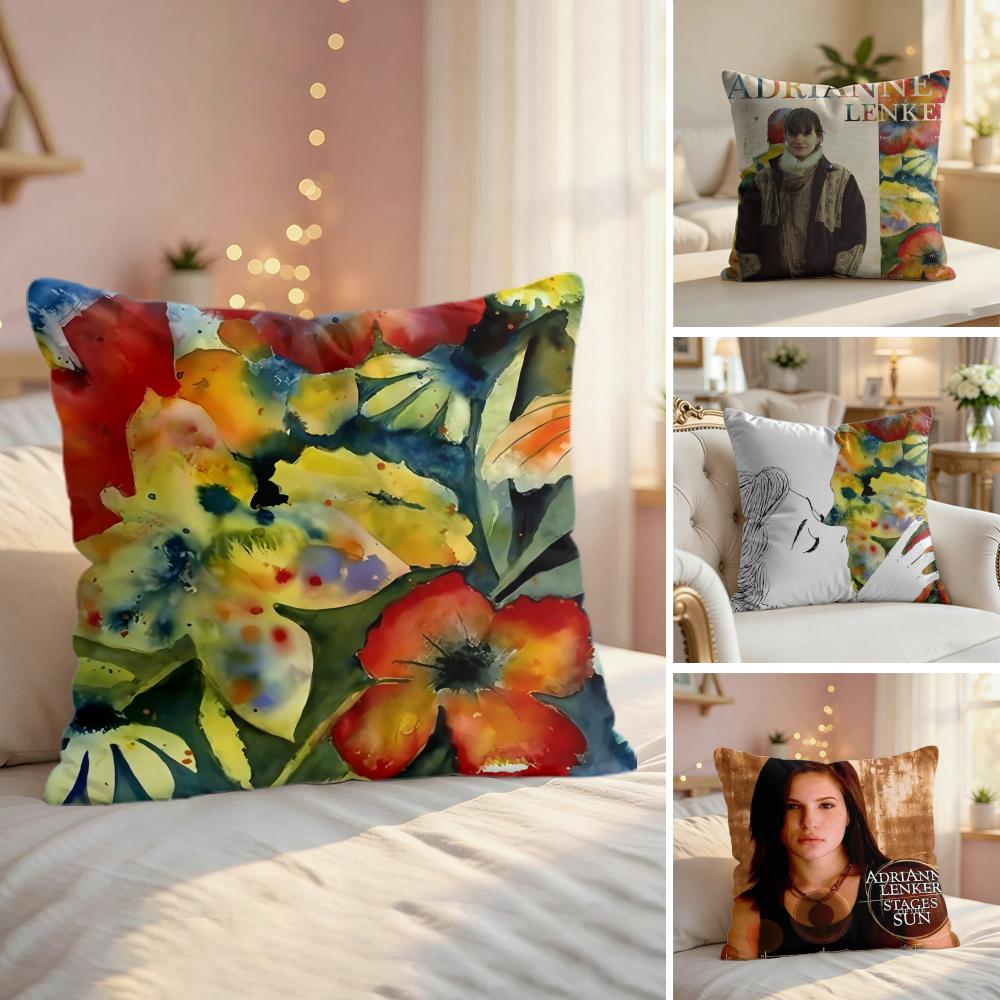 AAdrianne LenkerSongs Album Cushion Cover Natural Linen Organic Fabric DoubleSided Printing Couch Pillow Covers Home Decor