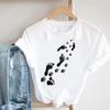 Women Footprint 90s Style Cat Pet Dog Animal Short Sleeve Print Tee Top Summer Fashion Tshirt Lady Female Clothing Casual Graphic T-shirt