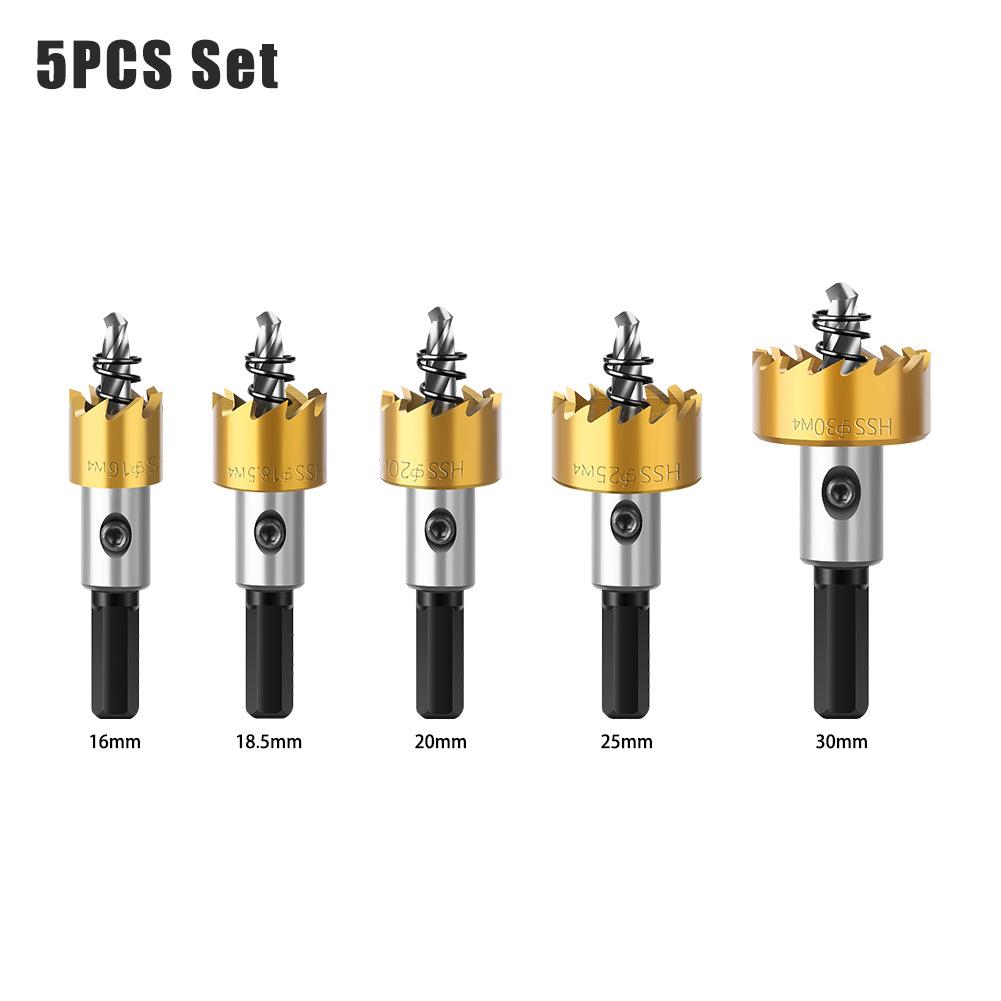 5 шт. твердосплавный наконечник, сверло из быстрорежущей стали, открывалка для отверстий, высокоскоростная стальная кольцевая пила, сверла из нержавеющей стали