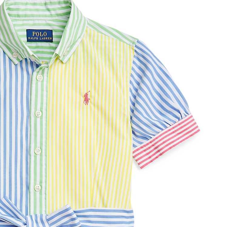 Polo Ralph Lauren Полосатое хлопковое платье-рубашка для детей, многоцветное CWPODRSG3D20992-999