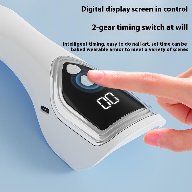 YIKOOLIN Handheld UV LED Nail Lamp Mini Manicure Nail Dryer with 5 Lamp Beads Quick Drying USB Rechargeable Gel Nail Polish Ligh