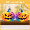 Themed Halloween Creative Colorful Pumpkin Pattern Women Earrings Acrylic