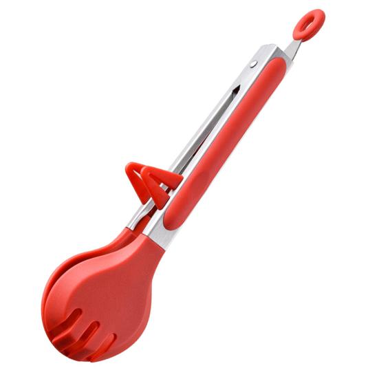 Silicone Food Clip with Stand Anti-scald Long Handle Hangable Multifunctional Steak Meat Barbecue Serving Clamp Tong Spatula Kitchen Supplies