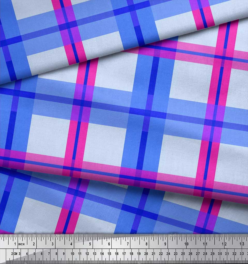 Soimoi Ткань японский креп-сатин в клетку с принтом в клетку швейная ткань метр 42 дюйма