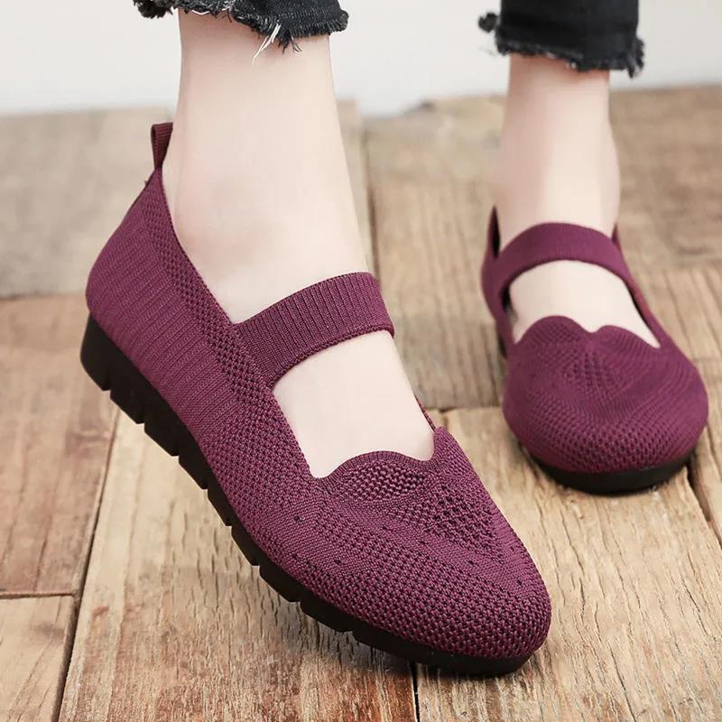 Spring and Summer Women's Cloth Shoes Non-slip Single Shoes Flat Shoes Casual Slip-on Shoes