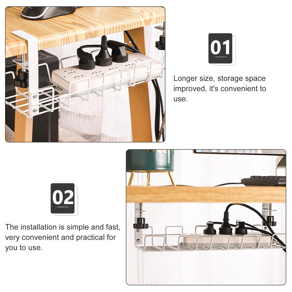 Wire Basket Shelf Under Table Storage Rack Wire Desk Cable Under Management Tray Cord Organizer Rack Wire Cable Shelf Basket