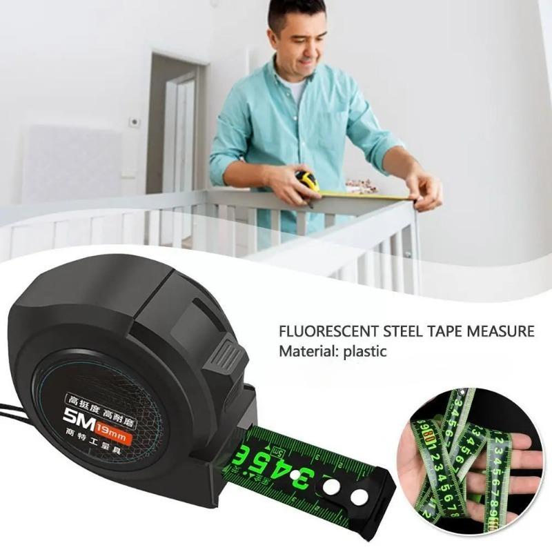 5/7.5/10M High Precision Thickened Self-lock Tape Measure Fluorescent Wear-resistant Steel Tape Measuring Tape Gauging Tools