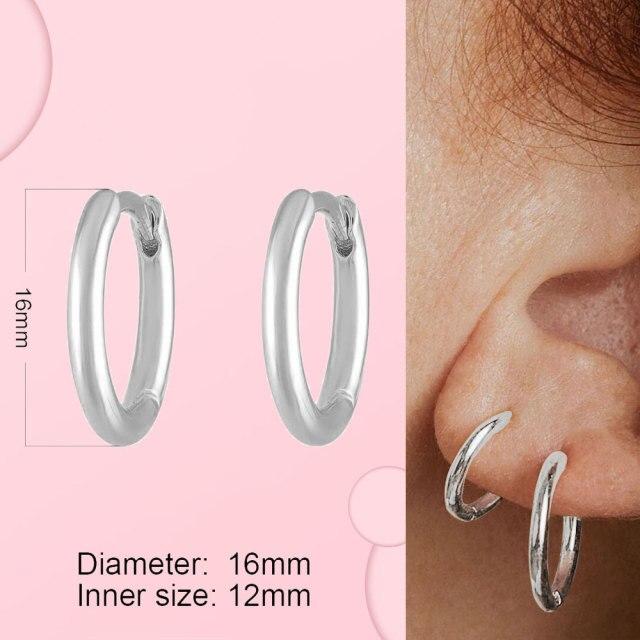 925 Sterling Silver Hoop Earrings For Women Heart Ear Hoops Real Silver 925 Jewelry Original Brand Jewelry