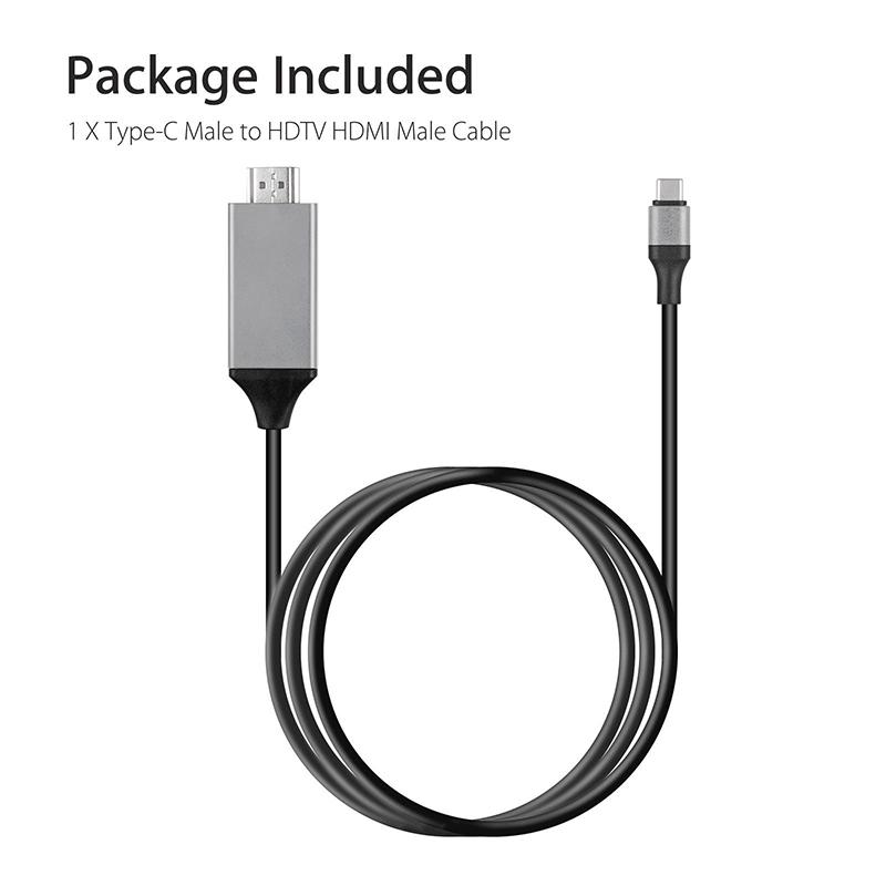 Для Samsung Galaxy S8 S9 S9 + Note 9 ПК Тип C к HDMI HDTV AV ТВ-кабель-адаптер Серый