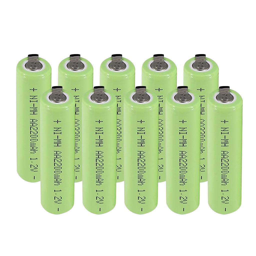 Батарея AA, 2200 мАч, 1,2 В, NiMH аккумуляторы типа AA со сварочными выступами для электрической зубной щетки, бритвы 2A
