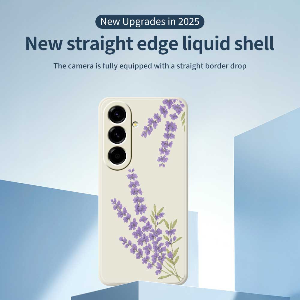 For Samsung Galaxy A56 5G Case Lavender Pattern Printing Straight Edge TPU Phone Back Cover