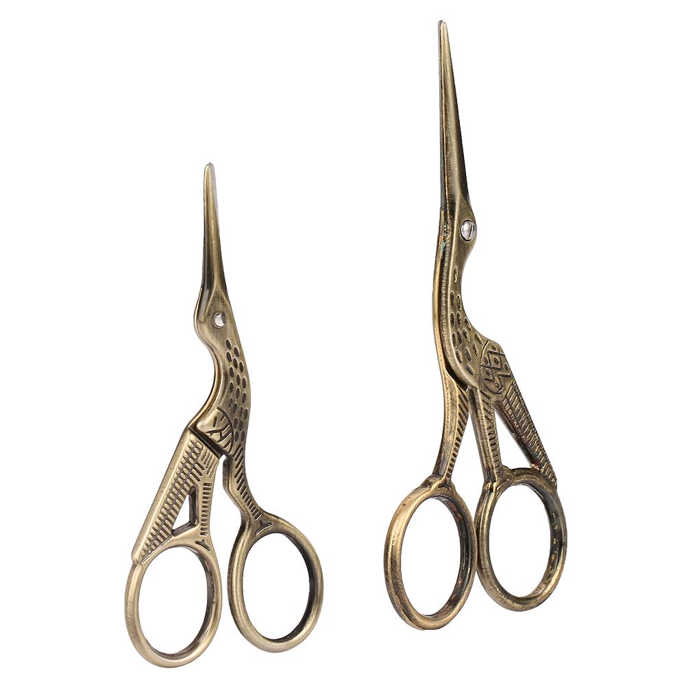 Stainless Steel Cutting Crane Sewing Scissors, Retro Bronze, with Two Sizes,   and Practical