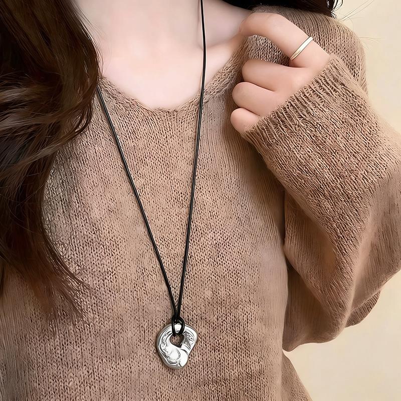 New Irregular Metal Pendant Adjustable Long Snake Chain Necklace For Women Unisex Charm On The Neck Accessories Gift Wholesale