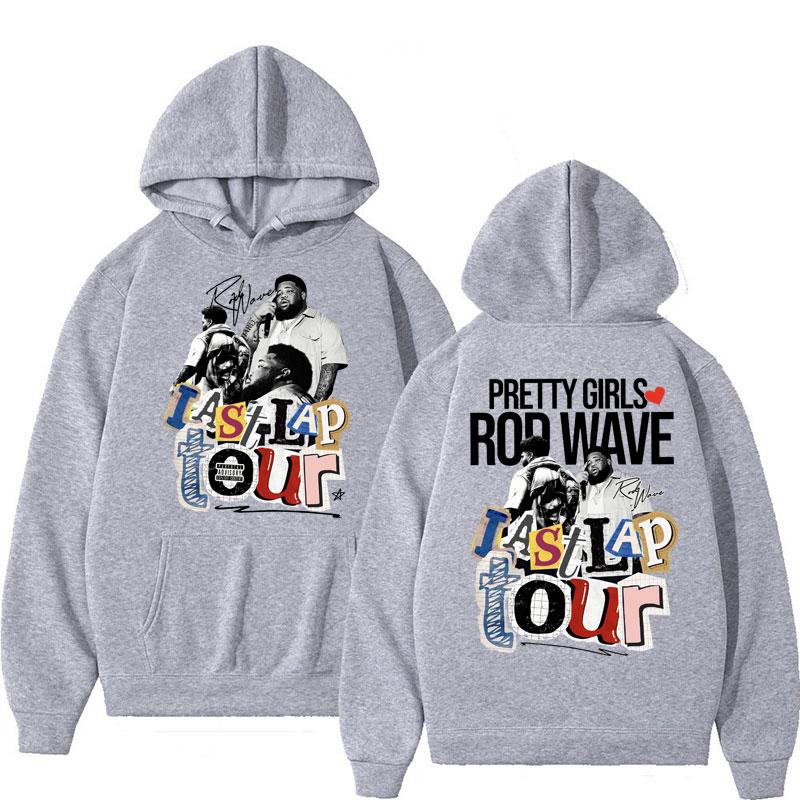 Винтажная толстовка с графикой Rod Wave Last Lap Tour Мужская Готическая Мода Оверсайз Свитшот Флис Харадзюку Уличная Одежда