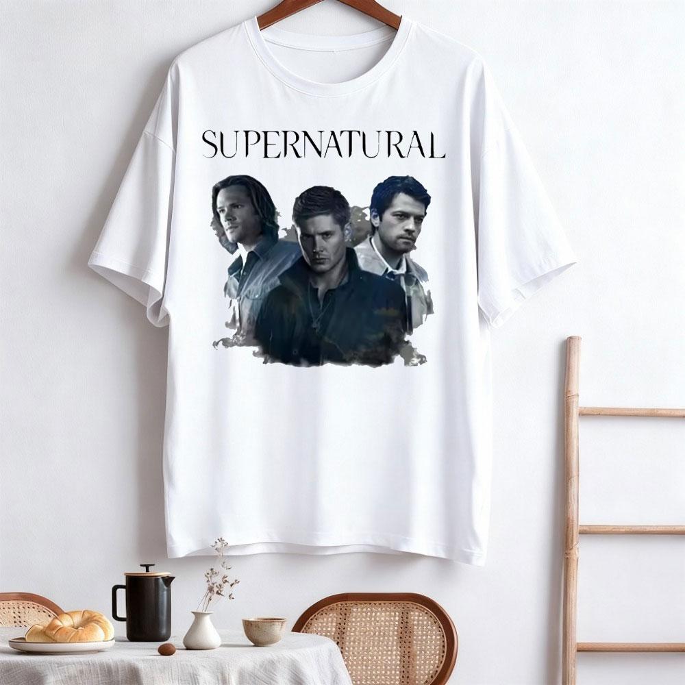 Сериал Сверхъестественное Топ Нейтральный Тренд Харадзюку Винтажная Футболка Унисекс Рубашка Принт Большой Короткий Рукав Футболка