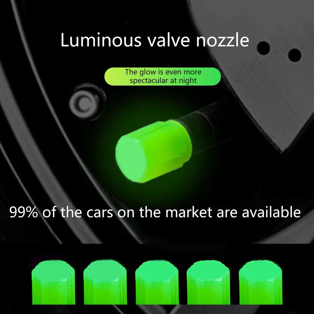 20 шт. Колпачки клапанов шин, Колпачки клапанов колес, Пылезащитные колпачки для шин автомобиля, Светящиеся колпачки клапанов шин