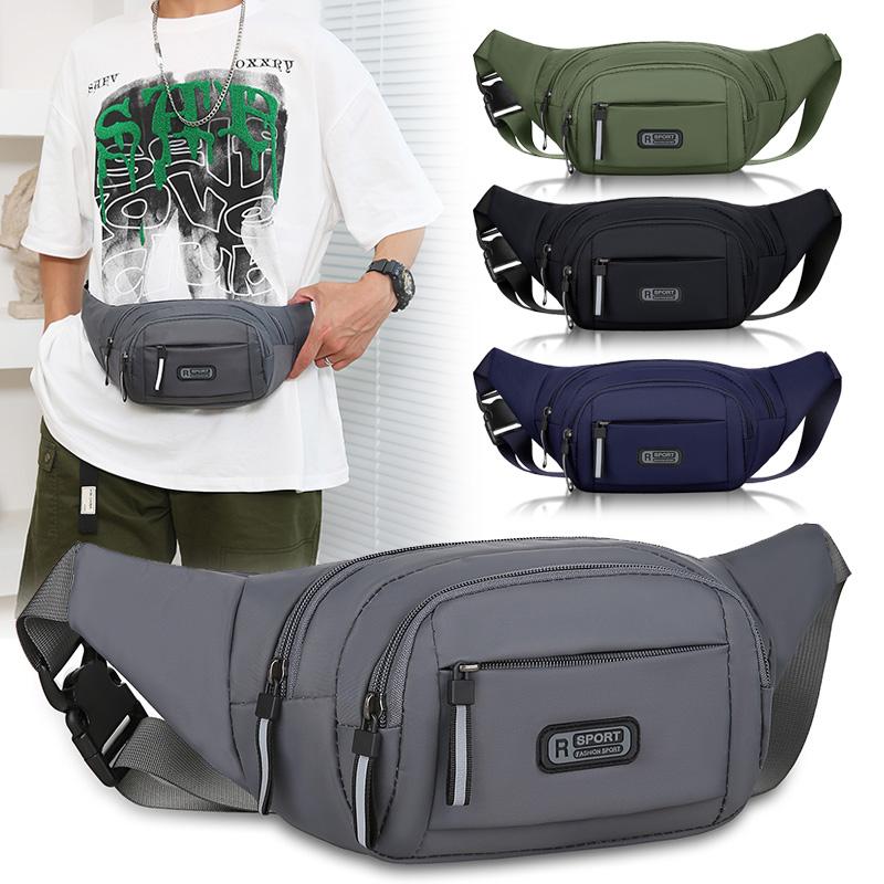 Men Nylon Fanny Waist Packs Unisex Fit Waistpack Mobile Sports Outdoor Running Anti Theft Ultra Thin Invisible Waist Bag