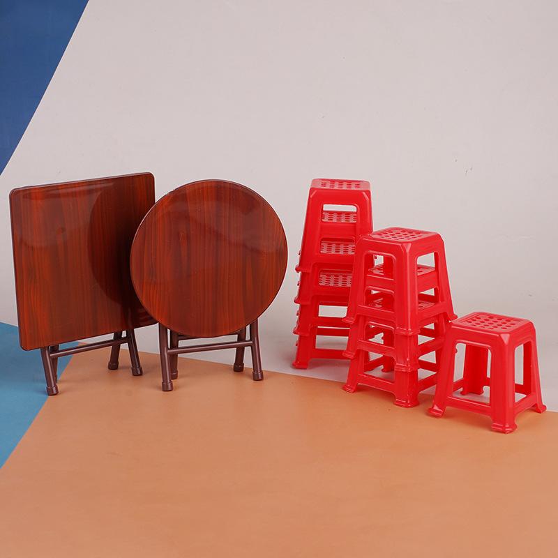 Nostalgic Simulation Table Chair Play House Toy Mini Stool Model Ornament Miniature Doll House Children'S Toy