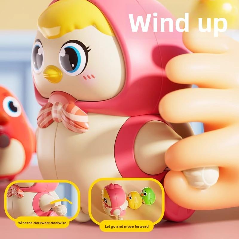 Little Chicken Protecting Its Chicks. Chicken Mother Swaying Over The Chicks. Cute and Charming Magnetic Toy for Early Learning and Crawling.