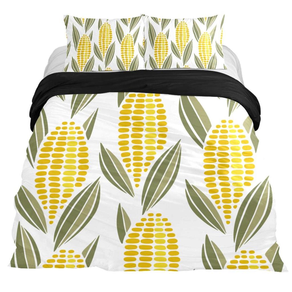 3D Комплект постельного белья с кукурузой 3 предмета для детей, мальчиков, девочек, наволочка с принтом акварельной кукурузы, ботанический полиэстеровый комплект пододеяльника