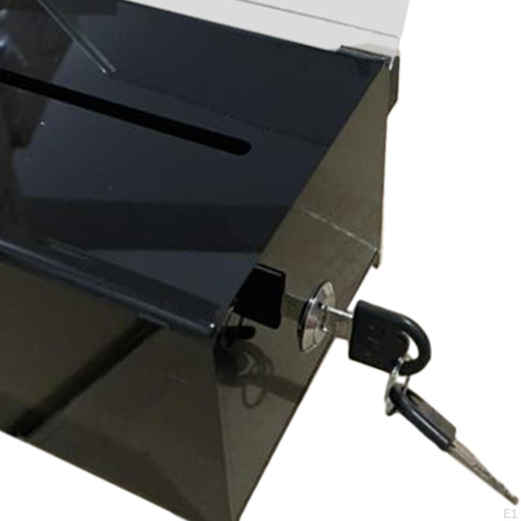 Acrylic Donation Box Ballot Lockable Transparent Portable Comment Voting Raffle for