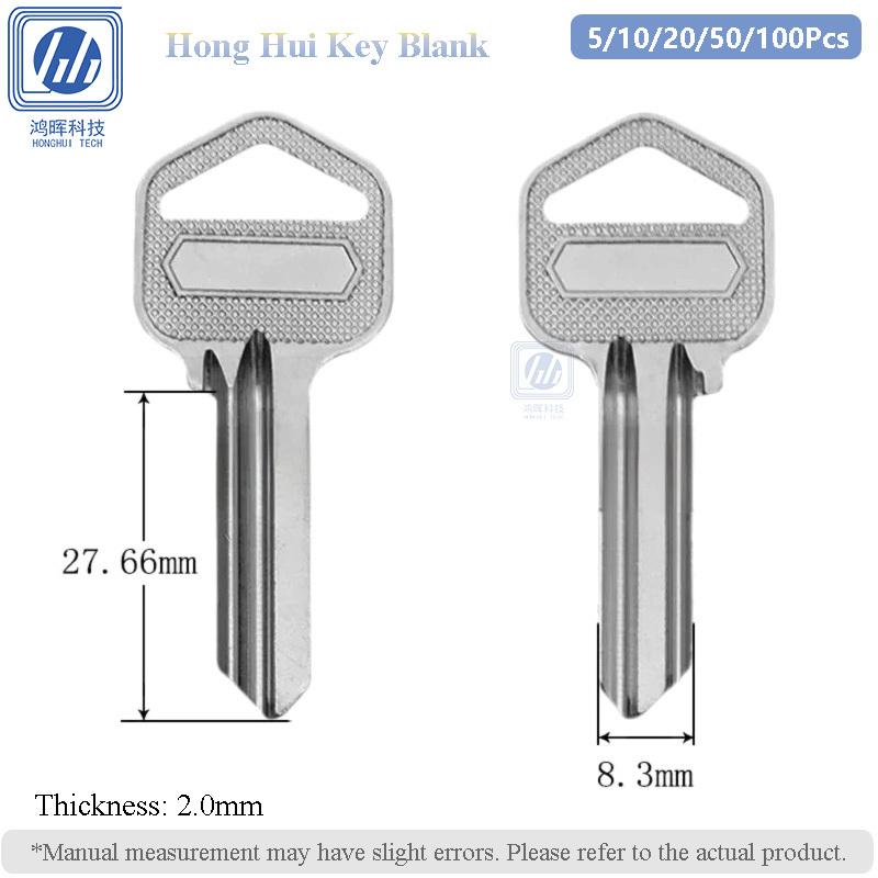 5-100Pcs/lot Square Head Square Bar Brass Key Blank 27.66mm Uncut for Gully Corridor Unit Hotel Door Household Locksmith Tool