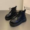 Модные ботинки для женщин Нескользящие для улицы Круглый носок Однотонные 2024 Новые Осенне-зимние женские ботильоны Износостойкие ботинки