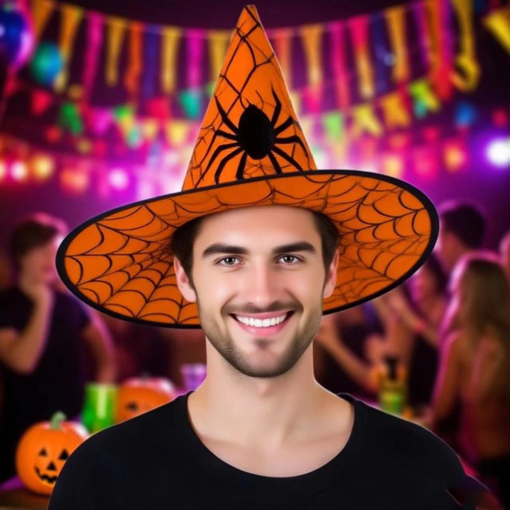 Шляпа ведьмы Хэллоуин Украшения Шляпа ведьмы Детская Взрослая Выпускной вечер Наряд Сетка Шляпа волшебника для вечеринки