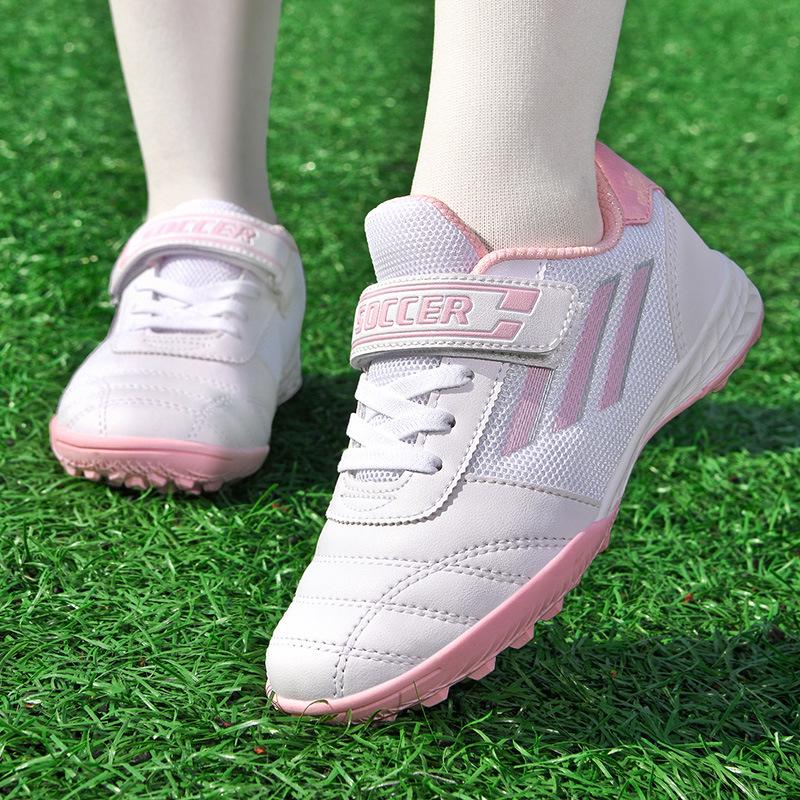 New Football Shoes Men and Women Children Velcro TF Broken Nails Young Students Grass Flat Training Shoes