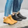 Women's Non-slip Solid Color Flat Rain Boots Waterproof Slip On Rubber Shoes Outdoor Working Shoes