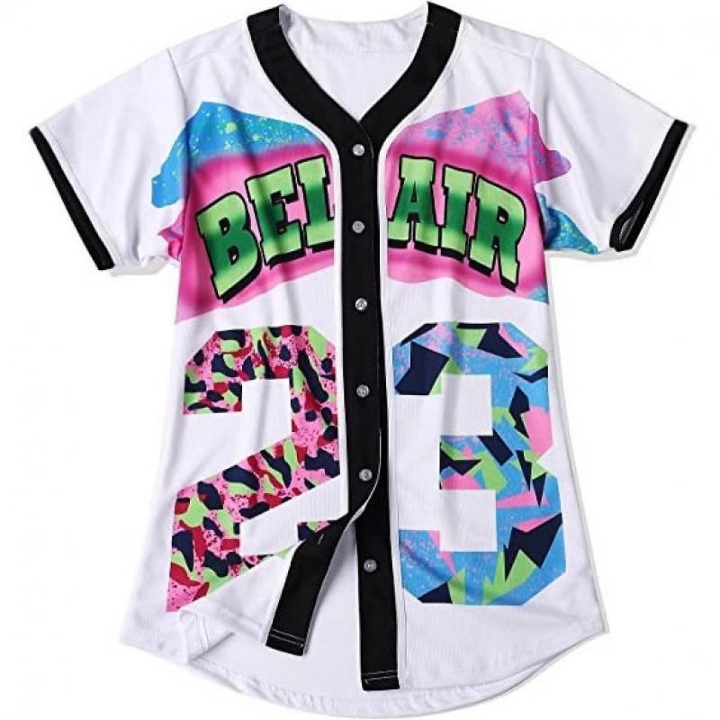 Mens Lightweight Digital Print Baseball-Style Hoodie Tee Short Sleeve Sports Outdoor Activities