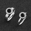 Titanium Steel Roman Numeral Rings: Elegant, Black-Dripped Simple Couple Design