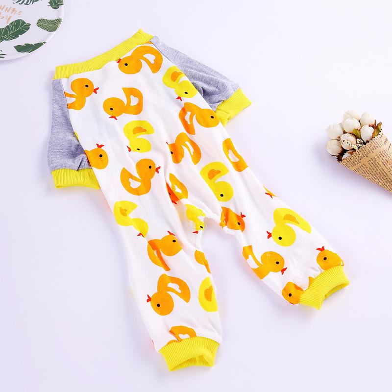 Pajamas Pet Cartoon Printed Cotton Small Dog Jumpsuit Coat Shirt Clothes For Teddy Small Dogs