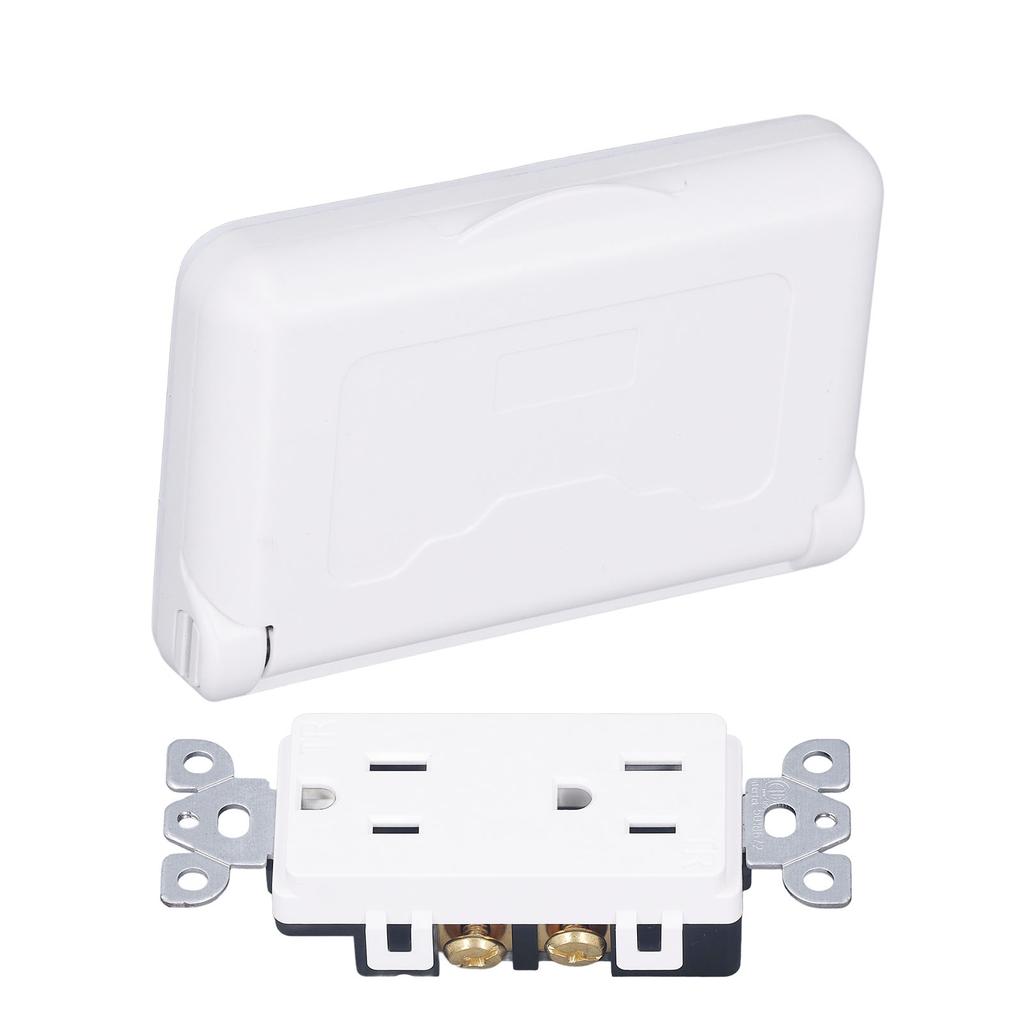 Weatherproof Outlet with Cover US Standard Power Socket Outdoor RV Electrical Receptacle 15A 125VAC
