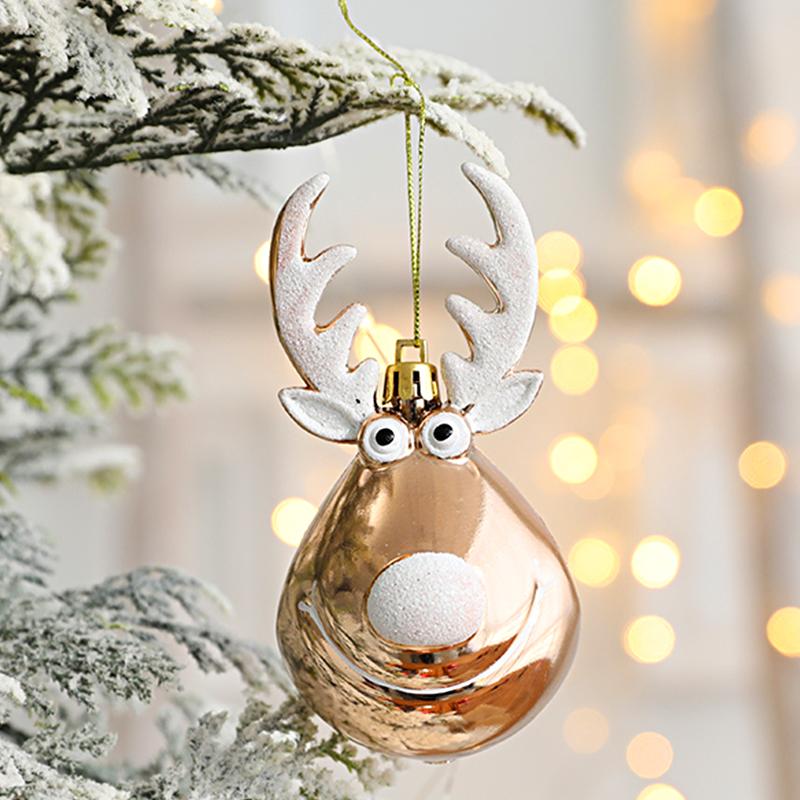 1Pce Antlers Ball Christmas Ball Christmas Tree Hanging Deer Christmas Ball Deer Pendant