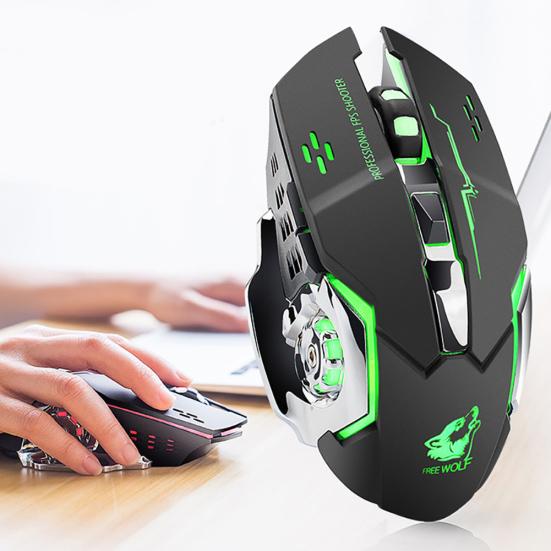 Беспроводная оптическая мышь Free Wolf X8, бесшумная, 2,4 ГГц, 2400 точек на дюйм, 6 клавиш, USB-приемник