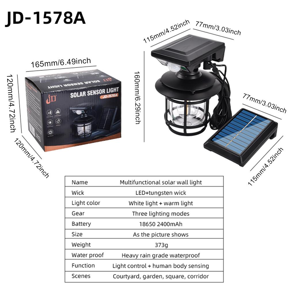 Motion Sensor Solar Street Light IP65 Waterproof Garden Security Wall Light Intelligent Sensor Light for Patio Villa Yard