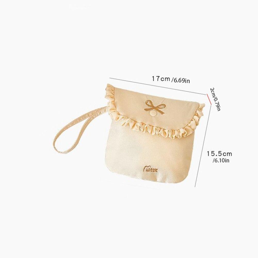 Large Capacity Mini Cosmetic Bag Bowknot Bow Makeup Bag Cute Sanitary Napkin Storage Bag Travel