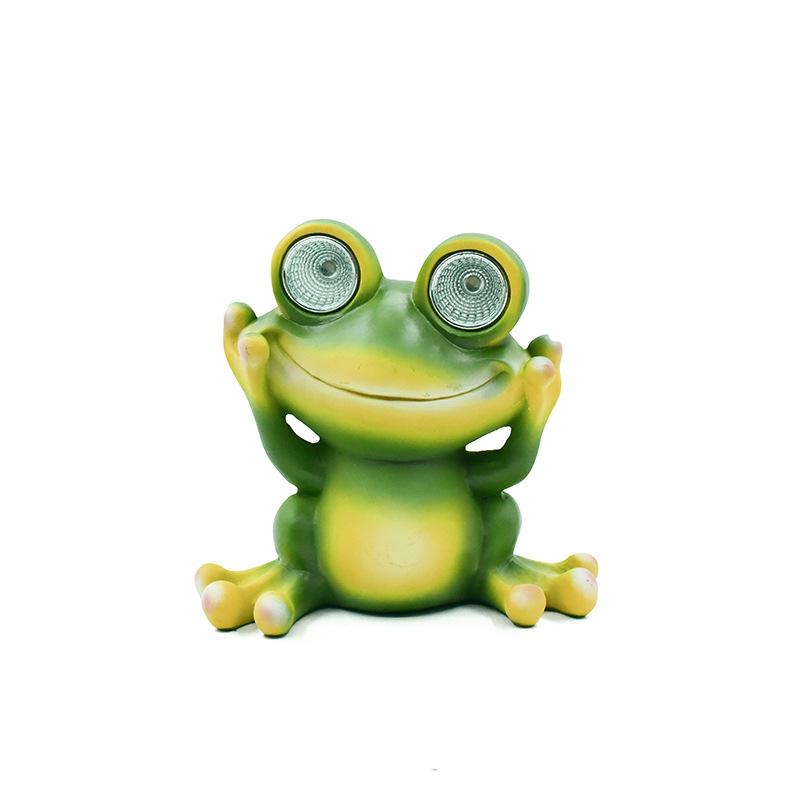 Солнечная лампа, статуя животного, моделирование лягушки, украшение для улицы, изделия из смолы, украшение для сада, балкона