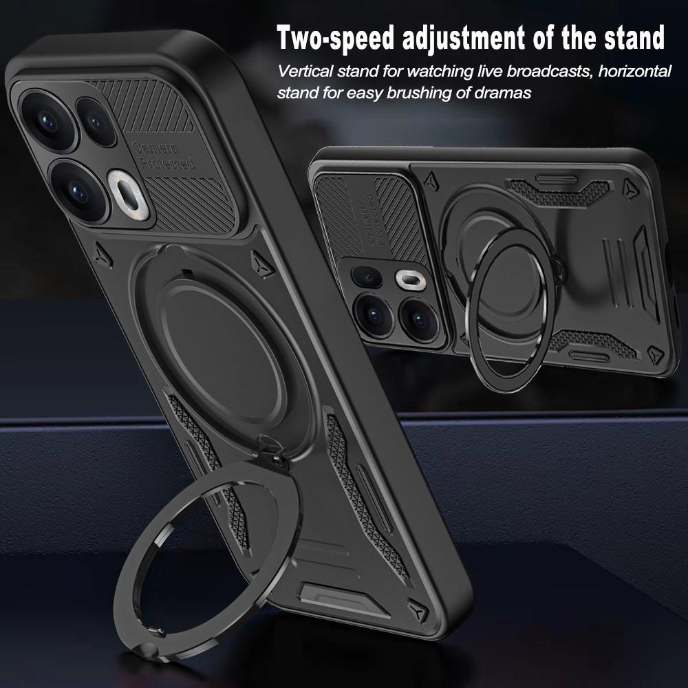 For Oppo Reno13 Pro 5G Magnetic Case Shockproof TPU + PC Phone Back Cover with Kickstand