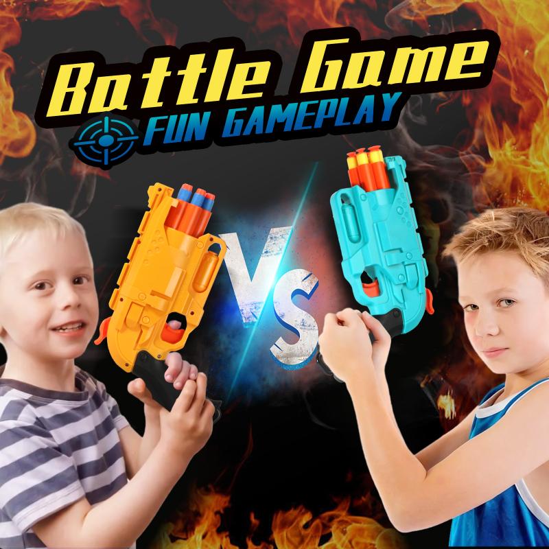 Детский пистолет на мягких пулях 6-S с 20 пулями, мишень, браслет-мишень, игрушечный пистолет Nerf Blaster, для стрельбы в помещении и на улице, бластер с дротиками, подарок