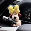 Car Decoration Dolls Pilot Pawdog Steering Lights Wiper Wye Shield Ornament Cute Bowknot Dog Car Wiper Doll Interior Accessories